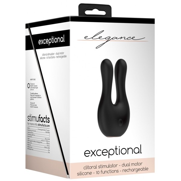 Черный клиторальный стимулятор Exceptional - 10,4 см