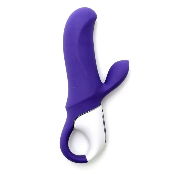 Фиолетовый вибратор Satisfyer Magic Bunny с клиторальным отростком - 17,6 см