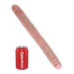 Телесный двусторонний фаллоимитатор 16  Thick Double Dildo - 40,6 см