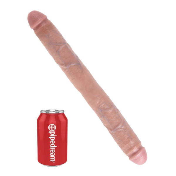 Телесный двусторонний фаллоимитатор 16  Thick Double Dildo - 40,6 см