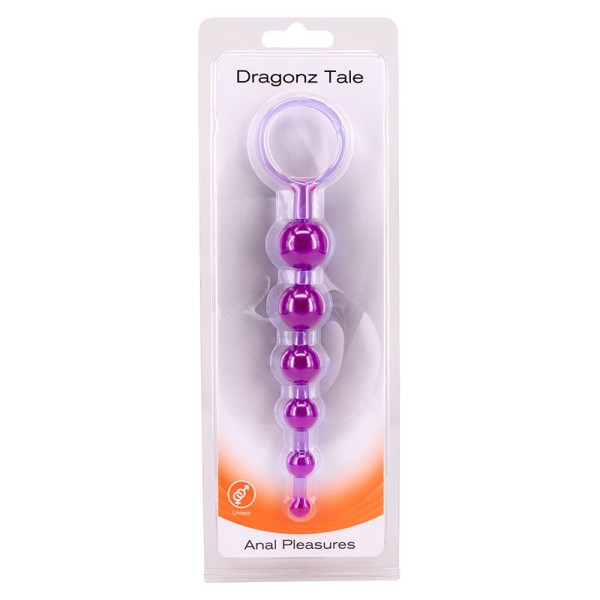 Фиолетовая анальная цепочка DRAGONZ TALE ANAL - 20 см