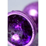 Фиолетовый анальный плаг с кристаллом фиолетового цвета - 7,2 см