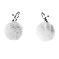 Зажимы на соски Angelic с белыми меховыми шариками Зажимы на соски Angelic с белыми меховыми шариками