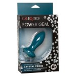 Бирюзовая анальная вибропробка с кристаллом Vibrating Petite Crystal Probe - 9,5 см