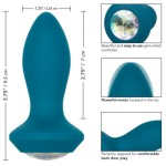 Бирюзовая анальная вибропробка с кристаллом Vibrating Petite Crystal Probe - 9,5 см