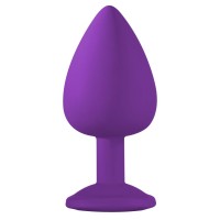 Большая фиолетовая анальная пробка Emotions Cutie Large с голубым кристаллом - 10 см. Большая фиолетовая анальная пробка Emotions Cutie Large с голубым кристаллом - 10 см.