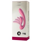 Розовый вибромассажёр G-wave с гибким клиторальным отростком - 18 см