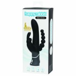 Черный перезаряжаемый вибратор Triple Curve Rechargeable Rabbit Vibrator - 25,4 см