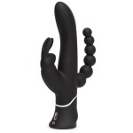 Черный перезаряжаемый вибратор Triple Curve Rechargeable Rabbit Vibrator - 25,4 см