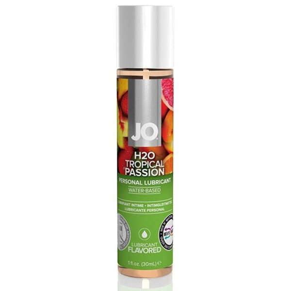 Лубрикант на водной основе с ароматом тропических фруктов JO Flavored Tropical Passion - 30 мл