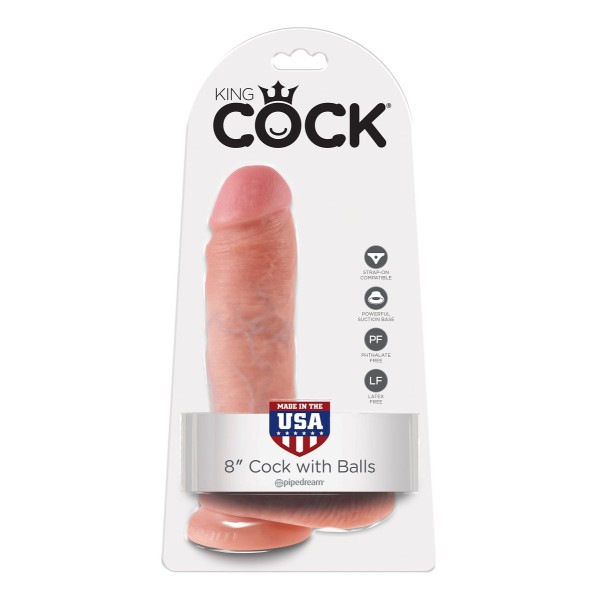 Телесный фаллоимитатор 8  Cock with Balls - 21,3 см