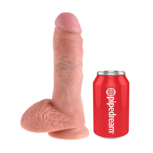 Телесный фаллоимитатор 8  Cock with Balls - 21,3 см