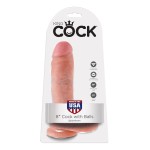 Телесный фаллоимитатор 8  Cock with Balls - 21,3 см