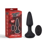 Черная анальная вибропробка Smooth Anal Dilator с пультом ДУ - 14,5 см