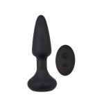 Черная анальная вибропробка Smooth Anal Dilator с пультом ДУ - 14,5 см