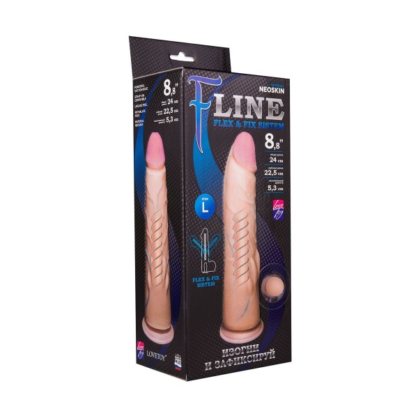 Реалистичный фаллоимитатор на присоске F LINE - 23 см