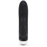 Черный вибратор с клиторальным отростком Greedy Girl Mini Rabbit Vibrator - 14 см