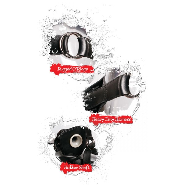 Полый страпон Extreme Hollow Strap-On чёрного цвета - 25 см