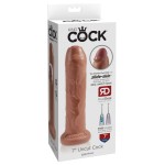 Кофейный необрезанный фаллоимитатор на присоске 7  Uncut Cock - 19,1 см
