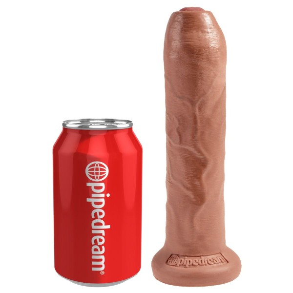 Кофейный необрезанный фаллоимитатор на присоске 7  Uncut Cock - 19,1 см
