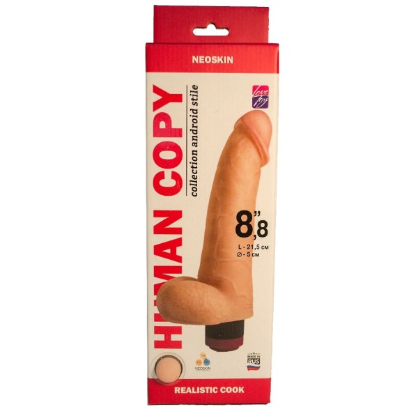 Телесный вибромассажёр HUMAN COPY 8,8  - 21,5 см