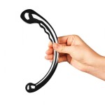 Серебристый фаллоимитатор в форме дуги Hoop - 19,7 см