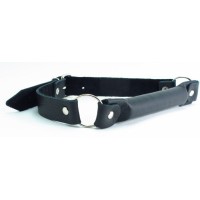 Черный кожаный кляп-трензель на кольцах Черный кожаный кляп-трензель на кольцах