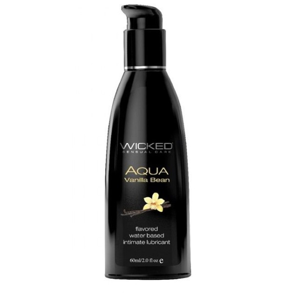 Лубрикант с ароматом ванильных бобов Wicked Aqua Vanilla Bean - 60 мл