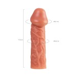 Телесная насадка на фаллос с отверстием для мошонки EXTREME SLEEVE - 17,6 см