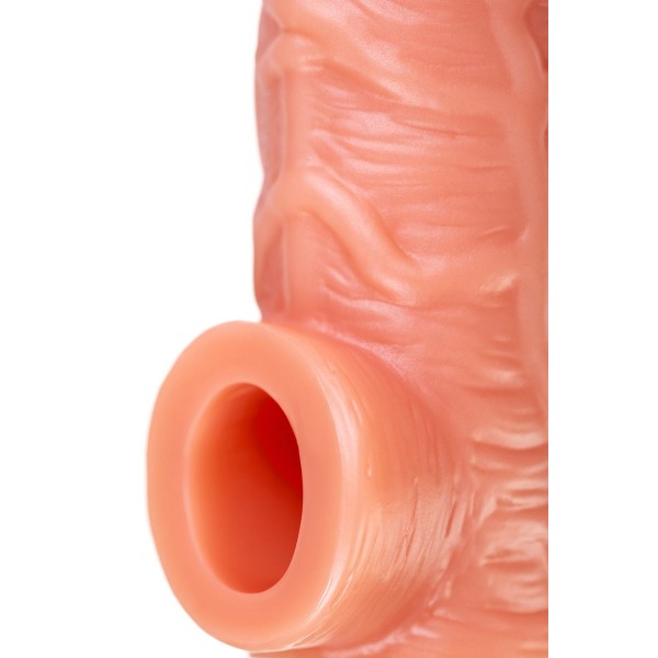 Телесная насадка на фаллос с отверстием для мошонки EXTREME SLEEVE - 17,6 см