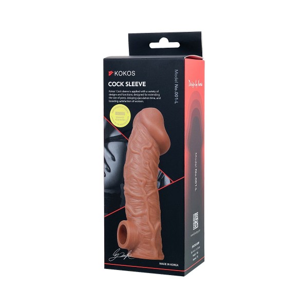 Телесная насадка на фаллос с отверстием для мошонки EXTREME SLEEVE - 17,6 см