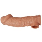 Телесная насадка на фаллос с отверстием для мошонки EXTREME SLEEVE - 17,6 см