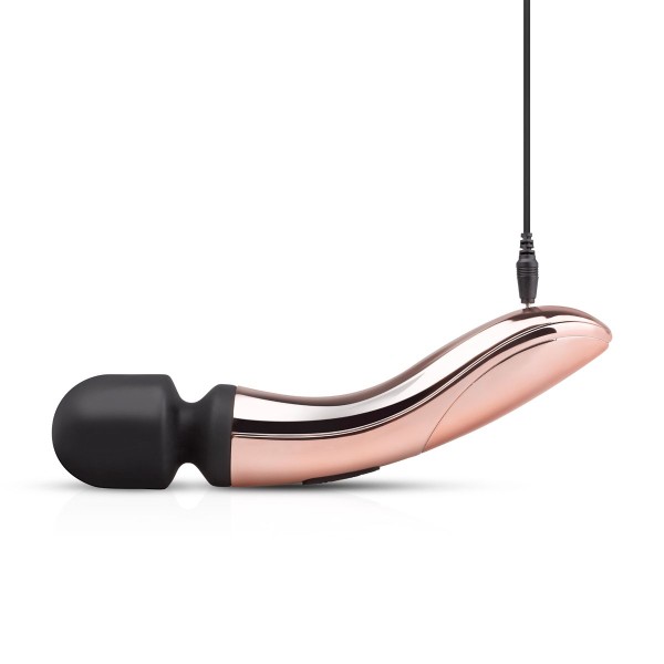 Черно-розовый вибромассажер Nouveau Curve Massager - 21 см