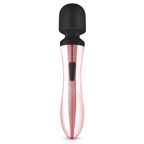 Черно-розовый вибромассажер Nouveau Curve Massager - 21 см