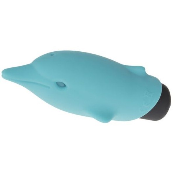 Голубой вибростимулятор-дельфин Lastic Pocket Dolphin - 7,5 см
