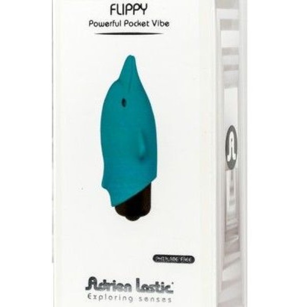 Голубой вибростимулятор-дельфин Lastic Pocket Dolphin - 7,5 см