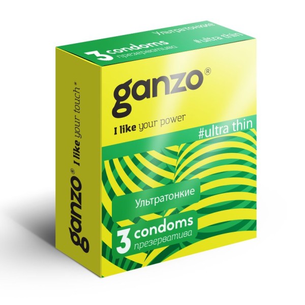 Ультратонкие презервативы Ganzo Ultra thin - 3 шт