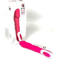 Ярко-розовый вибратор Mosa - 20 см.