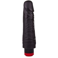 Вибратор-реалистик черного цвета - 17,5 см.