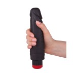 Вибратор-реалистик черного цвета - 17,5 см