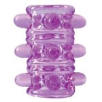 Открытая фиолетовая насадка на пенис Crystal Sleeve - 5,5 см