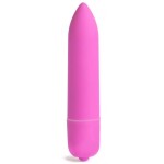 Розовая вибропуля X-Basic Long Bullet-10 speeds - 9 см