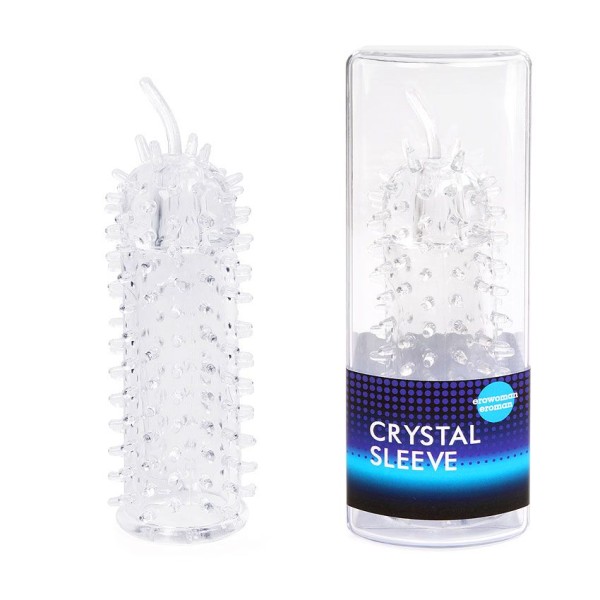 Закрытая рельефная насадка Crystal sleeve с усиками - 12 см