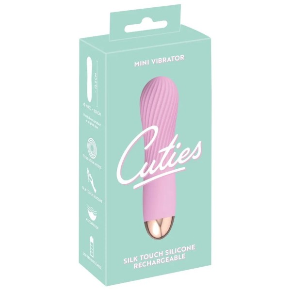 Розовый мини-вибратор Cuties 20 - 12,5 см