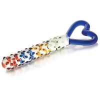 Стеклянный фаллос с ручкой-сердцем - 25 см. Стеклянный фаллос с ручкой-сердцем - 25 см.