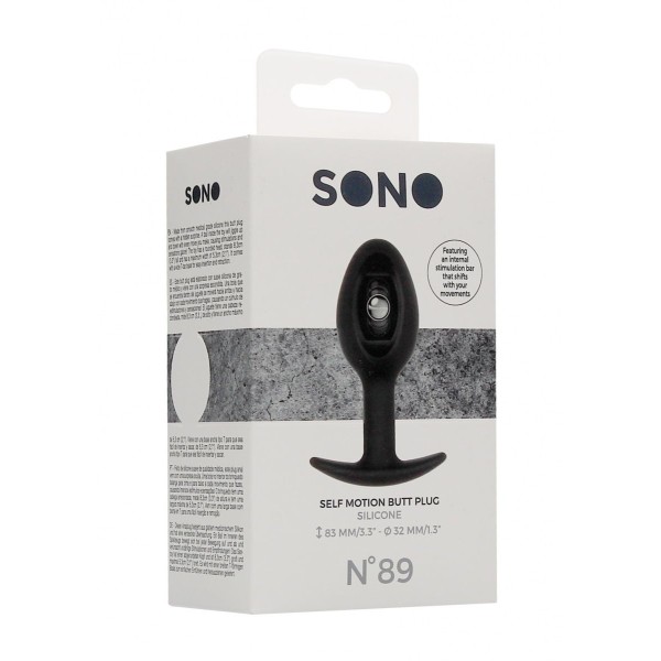 Черная анальная пробка N 89 Self Penetrating Butt Plug - 8,3 см