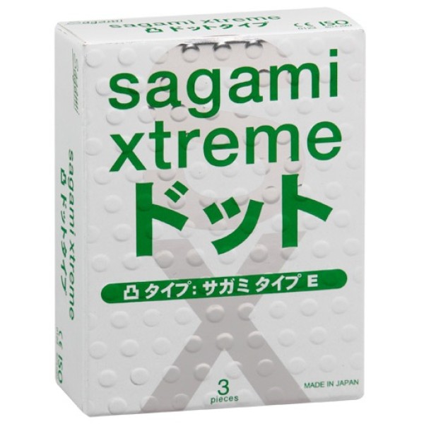 Презервативы Sagami Xtreme Type-E с точками - 3 шт