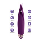 Фиолетовый клиторальный вибростимулятор FLO - 18,5 см