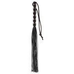 Чёрная мини-плеть из резины Rubber Mini Whip - 22 см