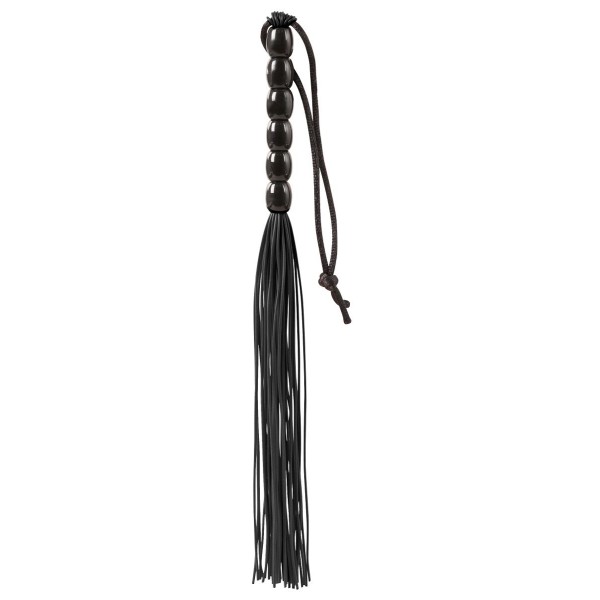 Чёрная мини-плеть из резины Rubber Mini Whip - 22 см